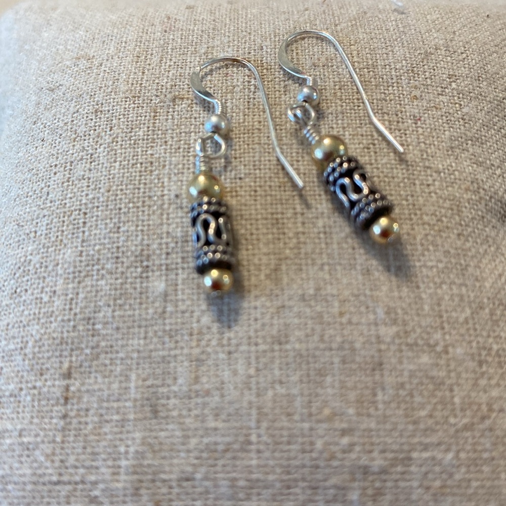 A little bling!
Lovely earrings, silver and gold tone!